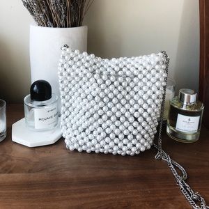 Zara Pearl Bucket Bag with Chain
